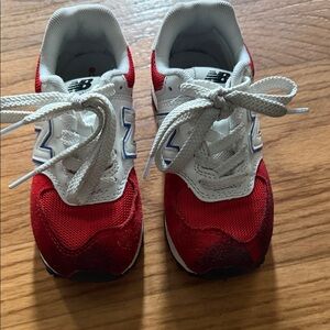 New Balance Kids Red and White Sneakers
